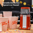 Gadgy Popcornmaschine Heißluft – 1200 W, ölfrei, Retro Rot