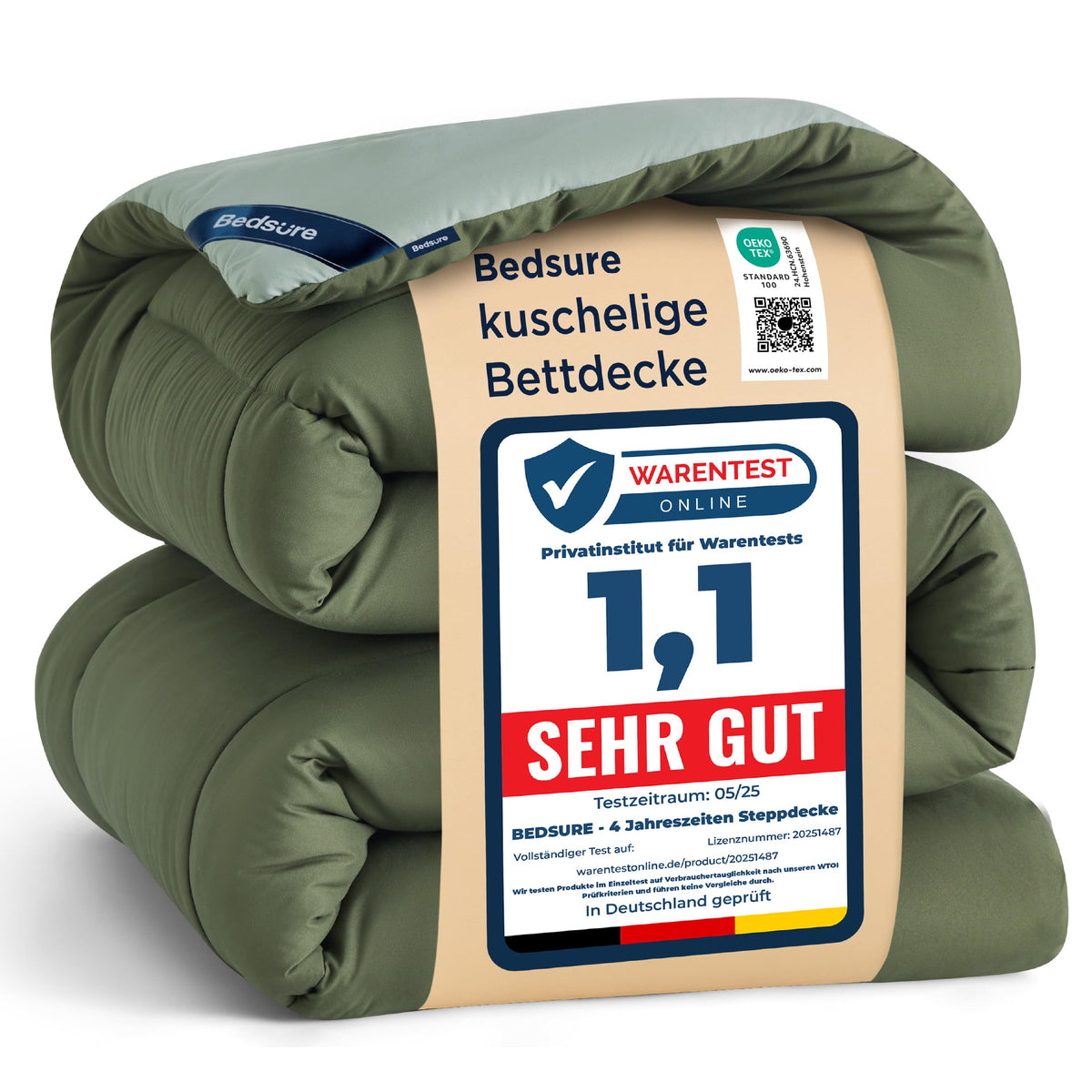 Bedsure Ganzjahres-Bettdecke ohne Bezug – mit integriertem Bezug, waschbar