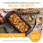 Krustenzauber Gusseisen-Brotbackform mit Deckel & Gärkorb – 28 cm