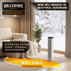 Brandson Keramik-Heizlüfter 2000 W – ECO-Modus, Oszillation, Fernbedienung