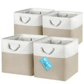Aufbewahrungsboxen aus Stoff 33 x 33 cm – 4er-Set mit Kordelgriffen