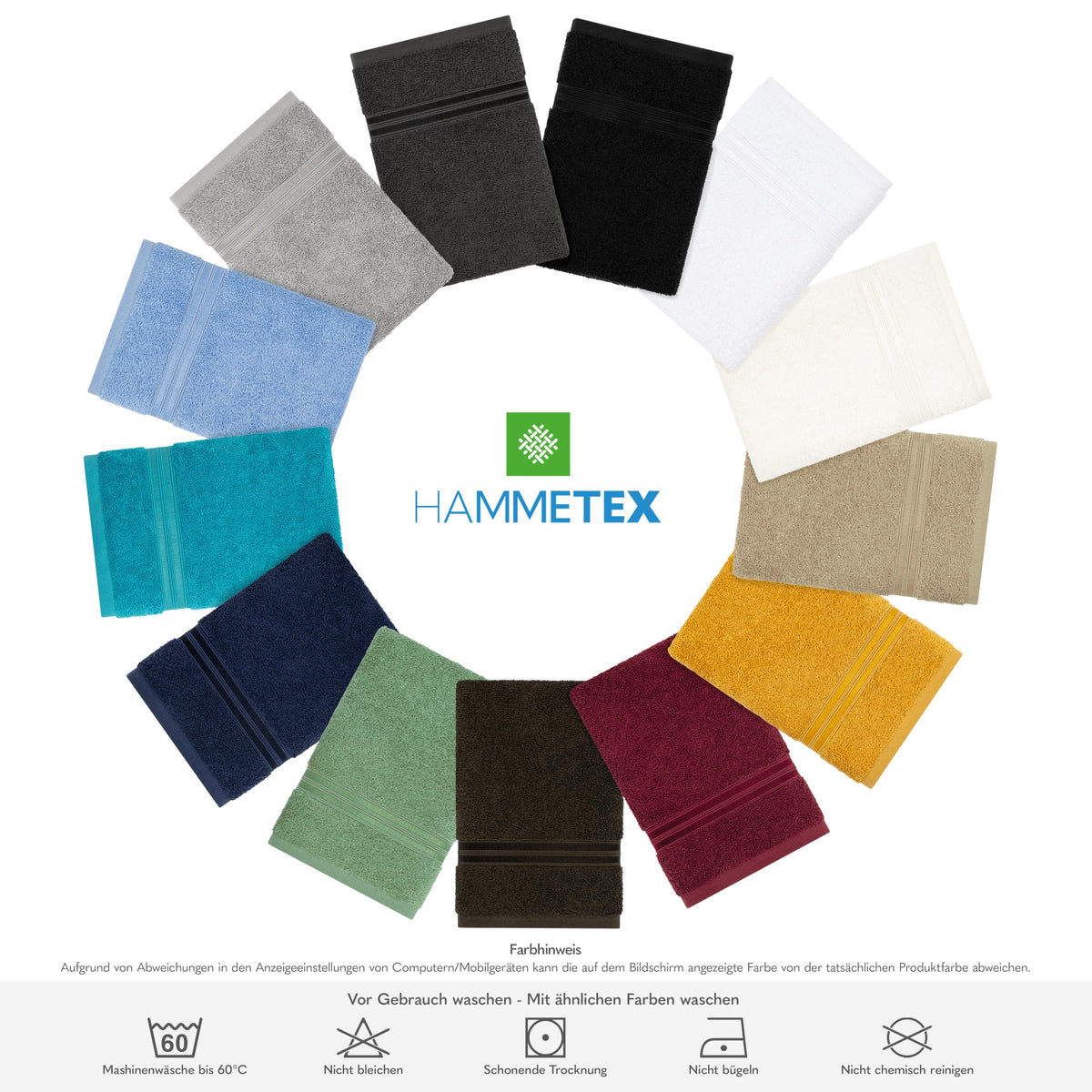Handtuch-Set 6-teilig aus 100 % Baumwolle – Oeko-Tex