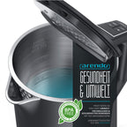Arendo Edelstahl-Wasserkocher mit Temperatureinstellung 40–100 °C – 1,5 L