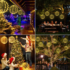 LED Lichterkugeln für Weihnachten – 2er Set, 8 Modi & Timer