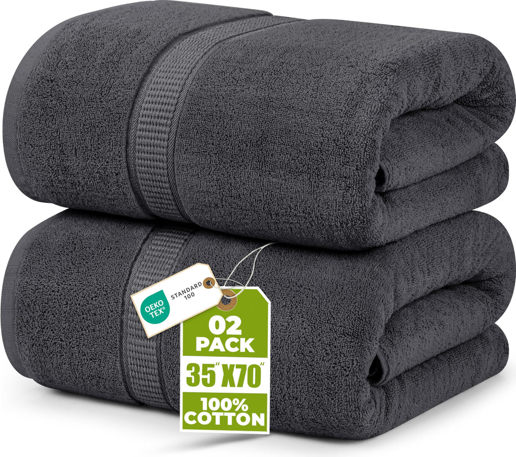 Große Badetücher 90 x 180 cm – 2er-Set aus Baumwolle (Saunatuch)