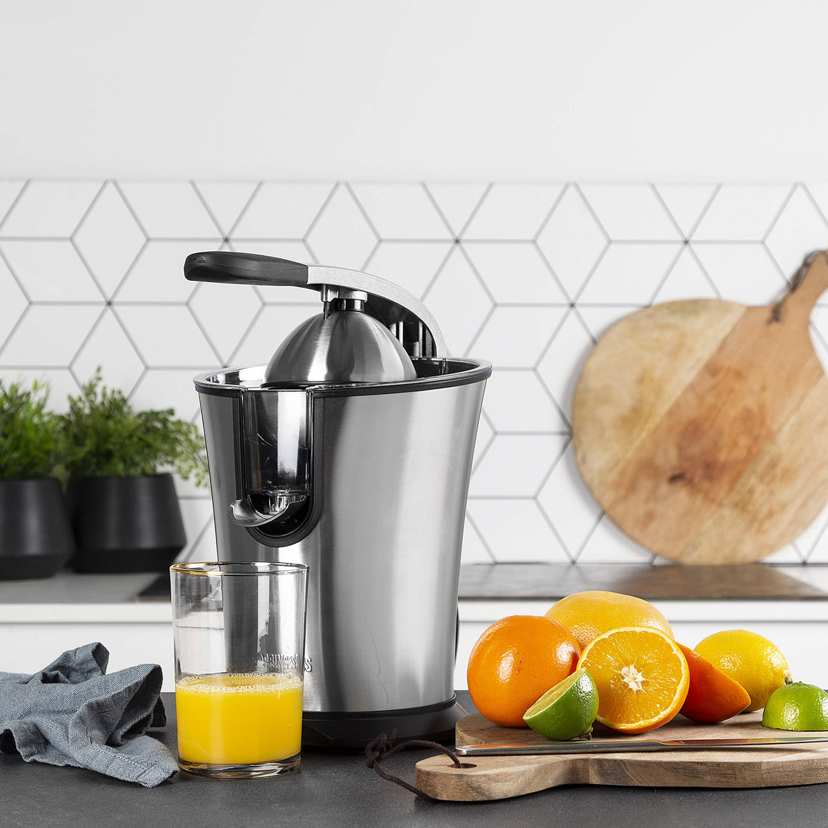 Princess Profi-Zitruspresse mit Hebel – Edelstahl, 300 W