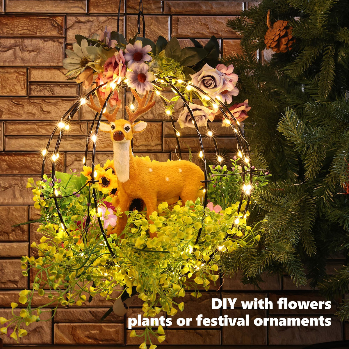 LED Lichterkugeln für Weihnachten – 2er Set, 8 Modi & Timer