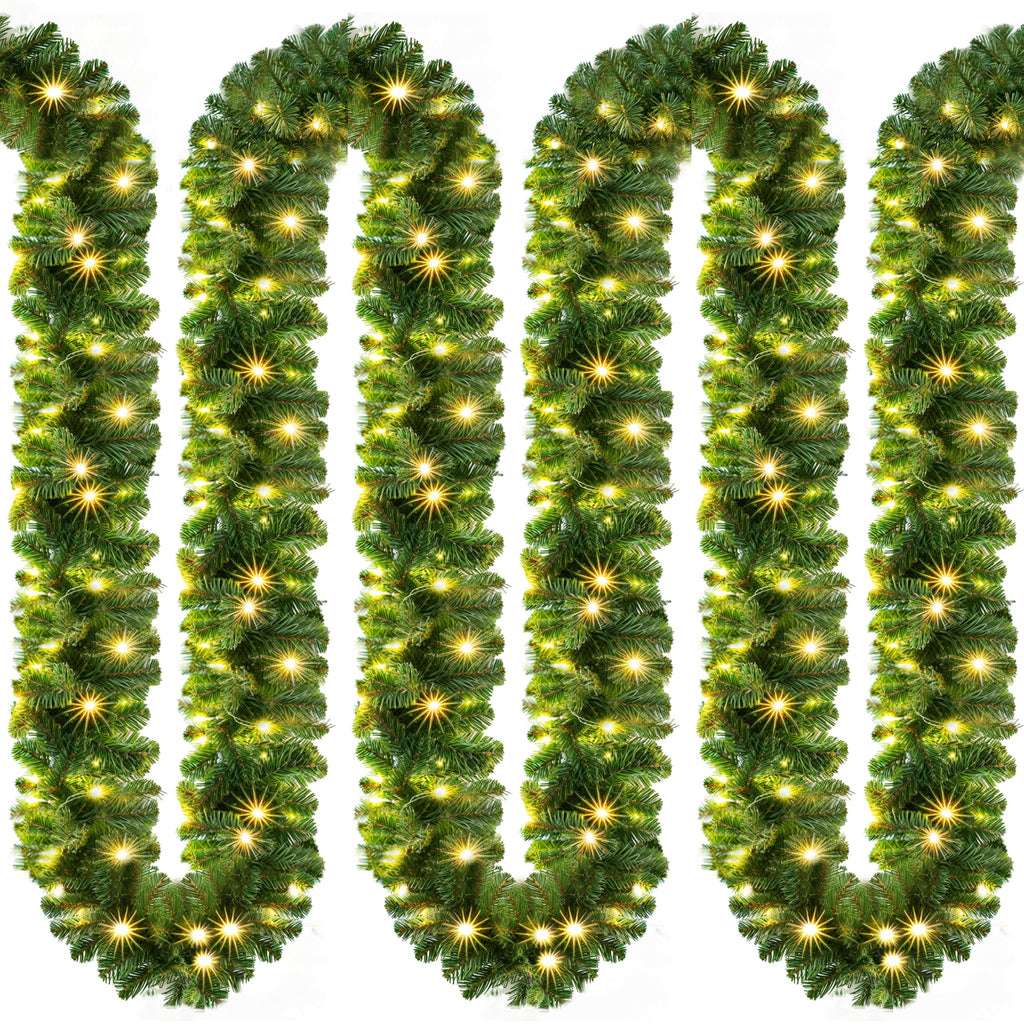 Weihnachtsgirlande mit LED-Beleuchtung – 5 oder 10 m, innen & außen