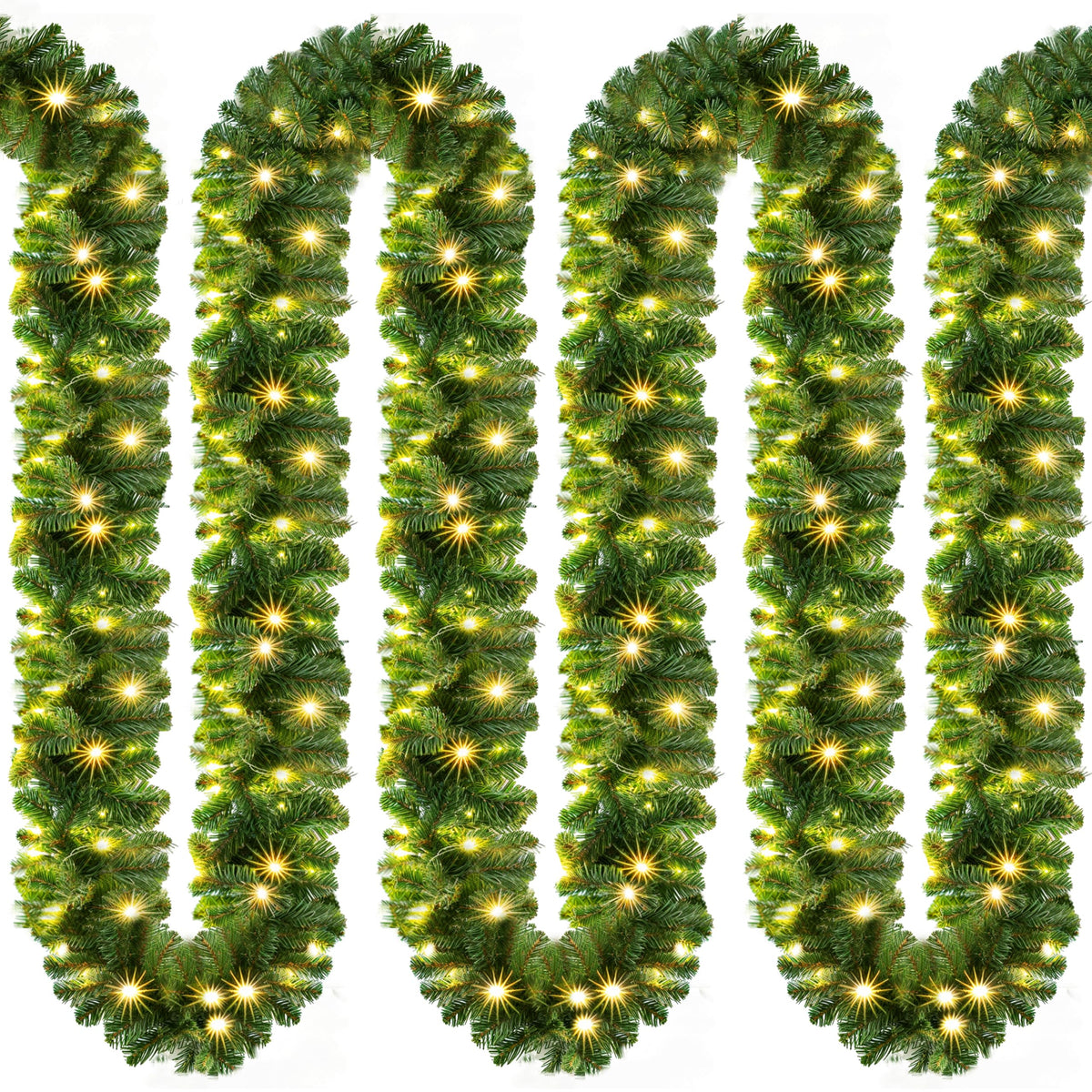 Weihnachtsgirlande mit LED-Beleuchtung – 5 oder 10 m, innen & außen